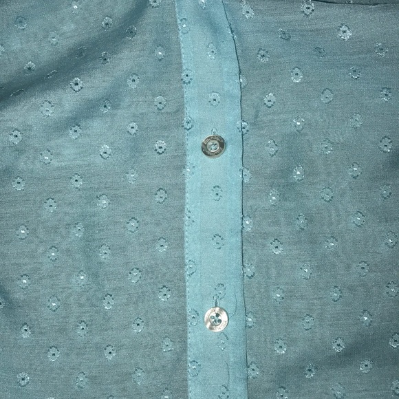 Lilly Pulitzer 10 Teal sheer Women’s Top - Picture 6 of 11
